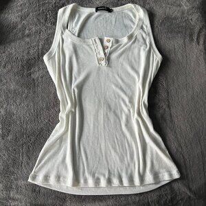 Kissfix White Henley Top sz XL